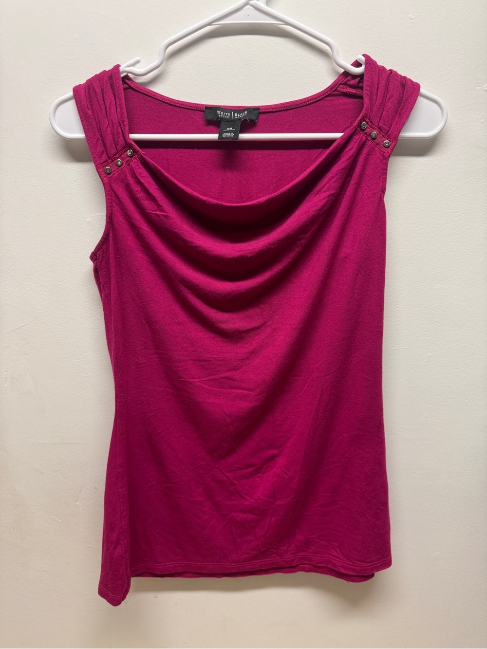 Black House White Market Magenta Draped Neck Sleeveless Top